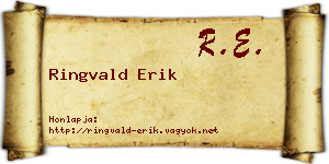 Ringvald Erik névjegykártya